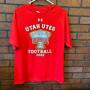 Utah Utes Football Under Armour Team Issue 2009 Sugar Bowl T-Shirt sz Mens Lg